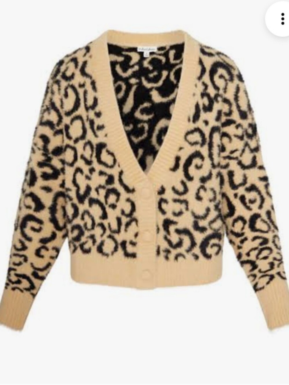 For Love & Lemons Frankie Leopard Fuzzy Knit Cardigan Y2K